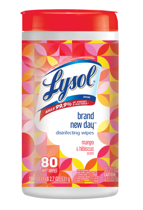 LYSOL Disinfecting Wipes  Brand New Day  Mango and Hibiscus Canister